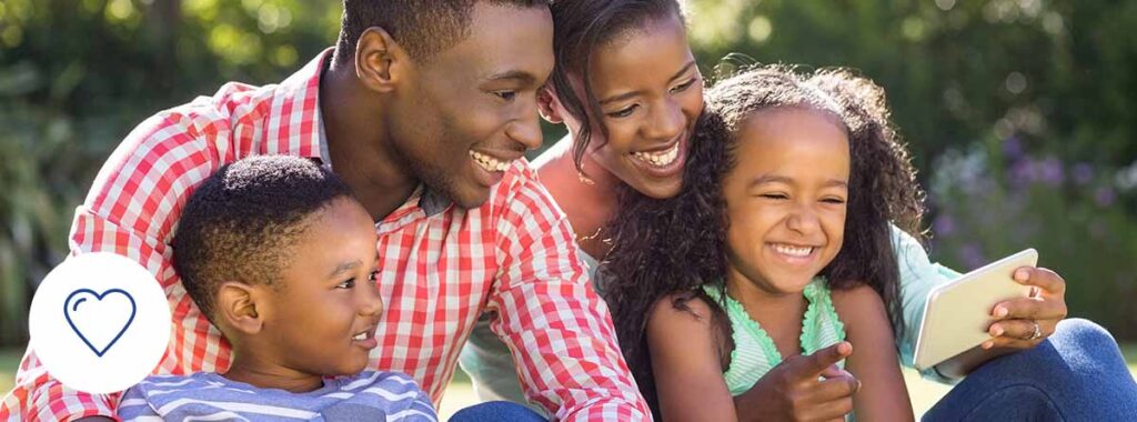 happy family kids laughing