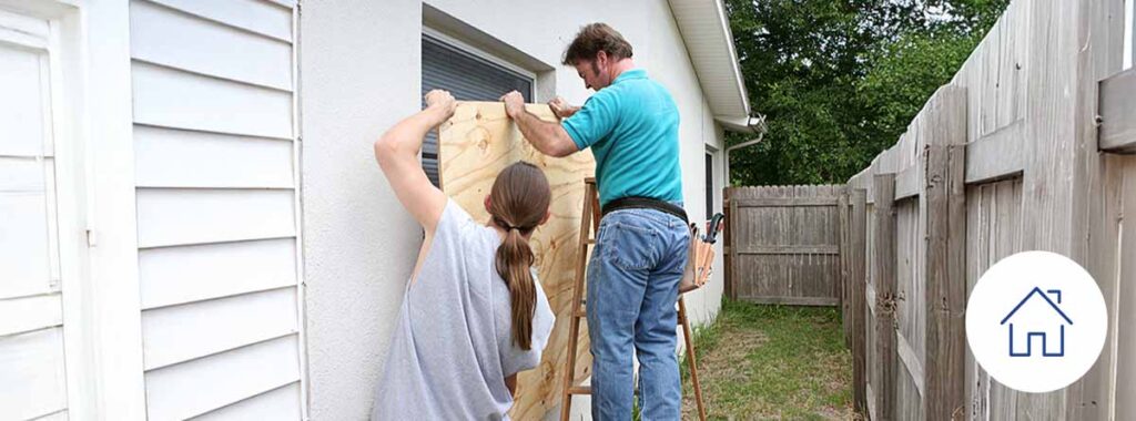 roof and windows being reinforced before hurricane season in Florida