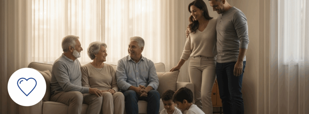 United Hispanic family represents types of life insurance and legacy protection.