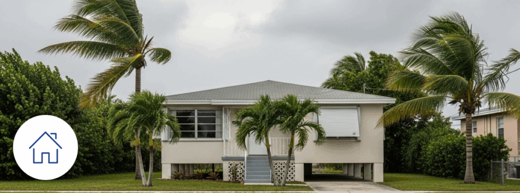 Best home insurance for properties in high-risk areas Florida, storm-resistant home.