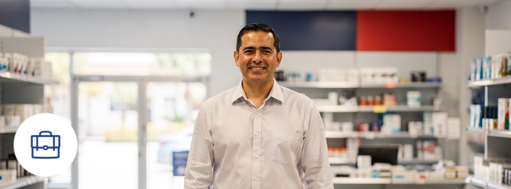 Latino owner in retail store represents better commercial policies for Hialeah business