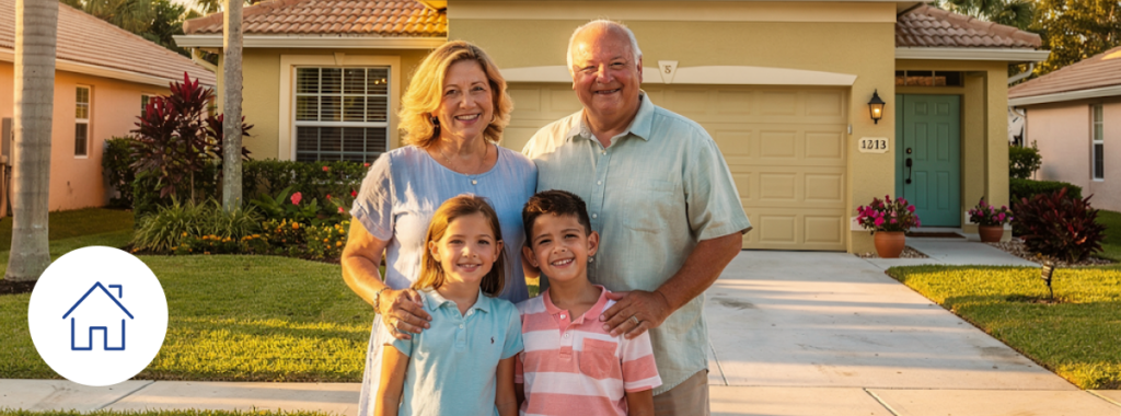 Sunny Florida neighborhood with secure homes and comprehensive insurance companies
